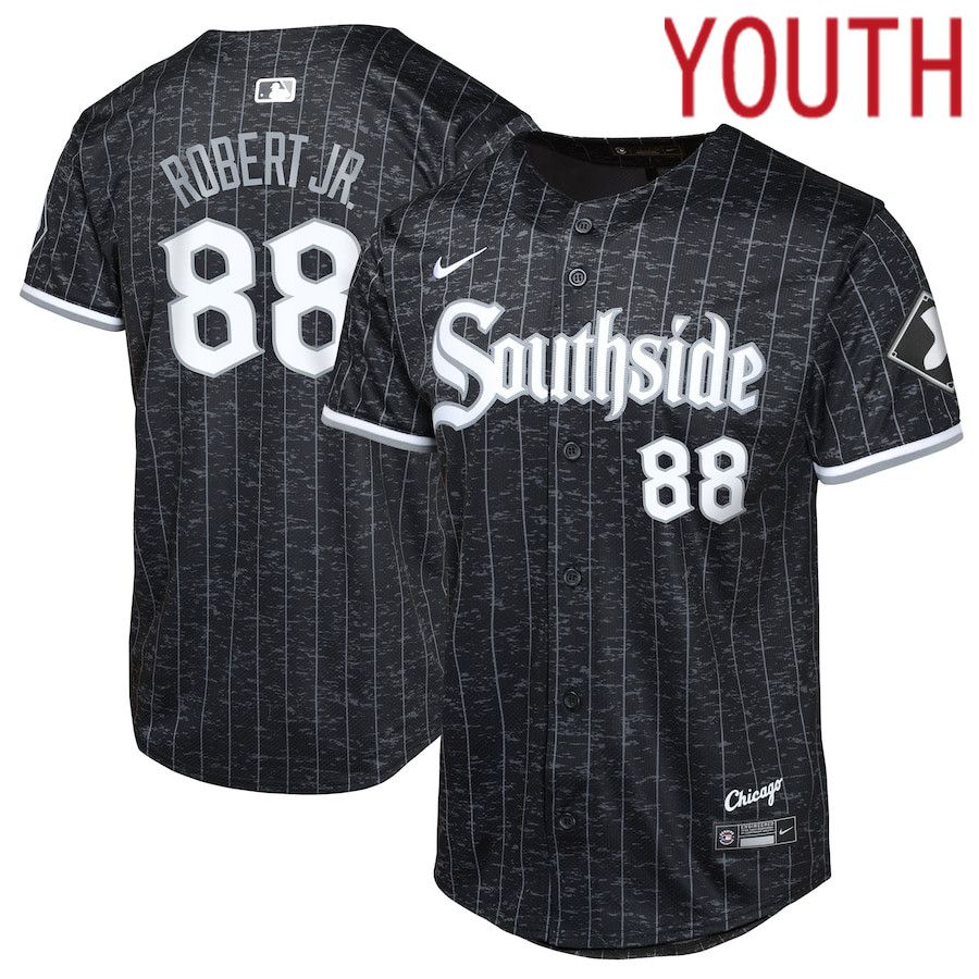 Youth Chicago White Sox #88 Luis Robert Jr. Nike Black City Connect Limited Player MLB Jersey->->Youth Jersey